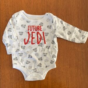 🍊5/$25 NWOT Star Wars White and Red Future Jedi Bodysuit Size 6m
